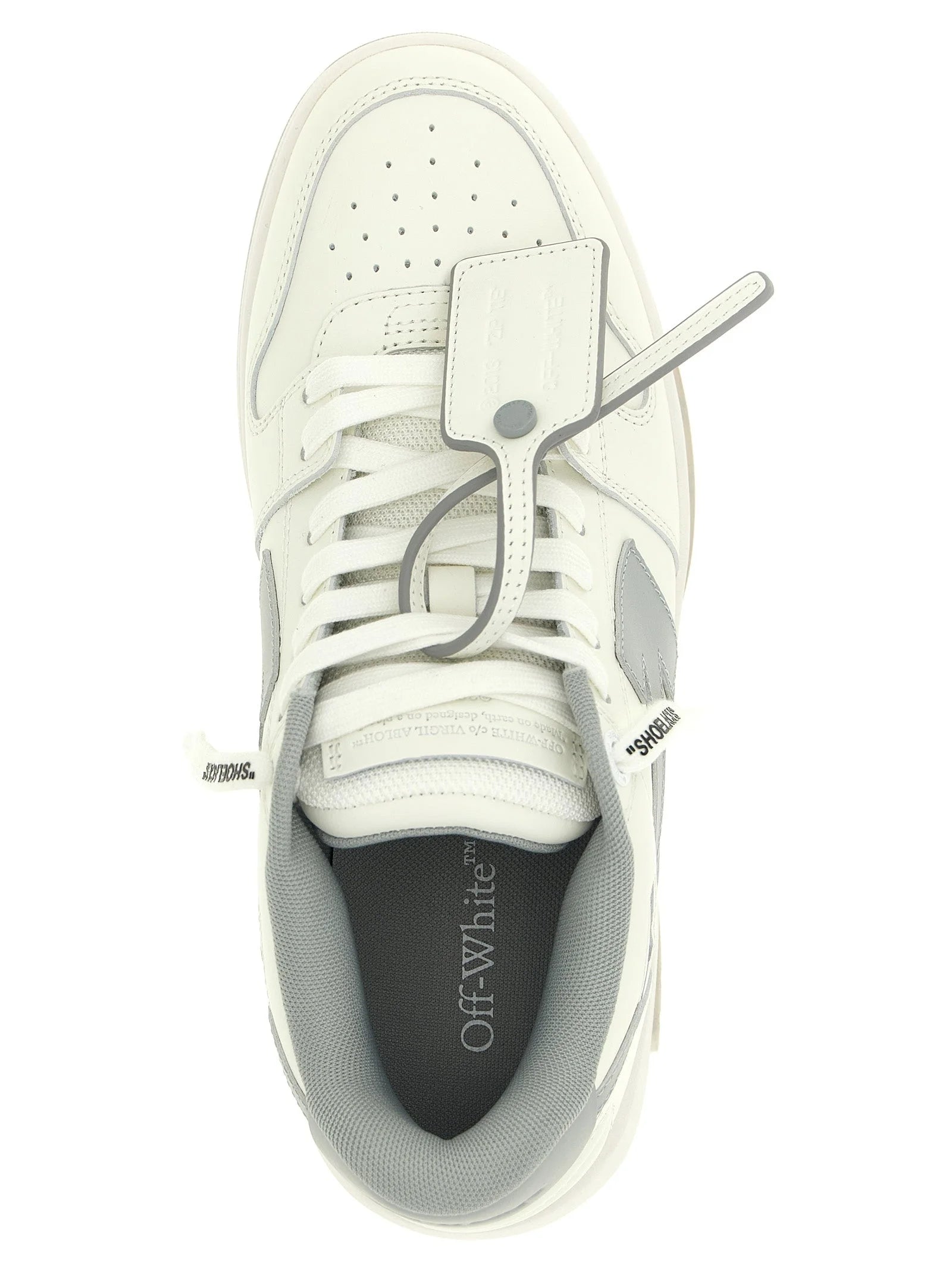 Detailed shot of the Off-White sneaker tread and outsole, demonstrating the brand's focus on craft and durability.