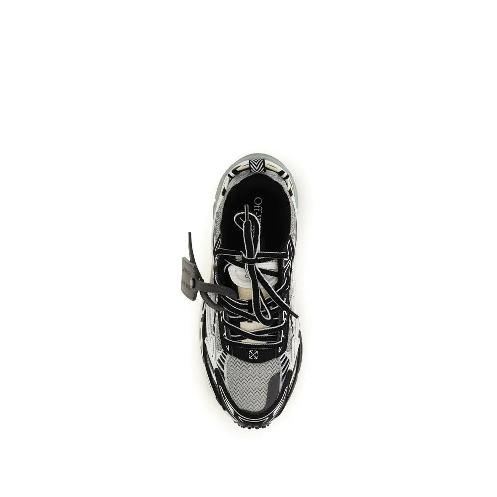 Off-White Gray Polyester Athletic Sneakers