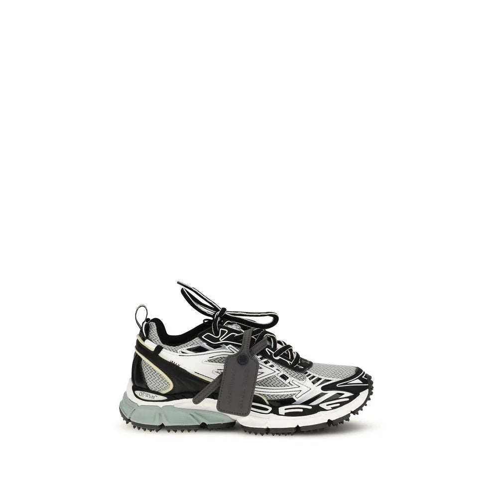 Off-White Gray Polyester Athletic Sneakers