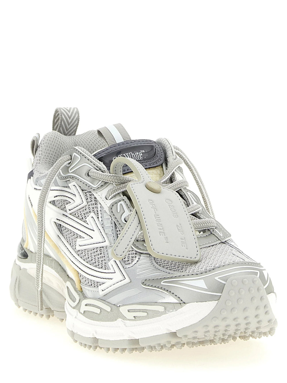 Off-White Gray Polyethylene Athletic Sneakers