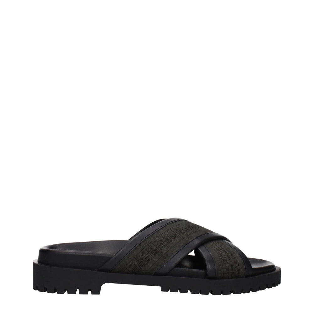 Off-White Grøn Stof Flade Sandaler