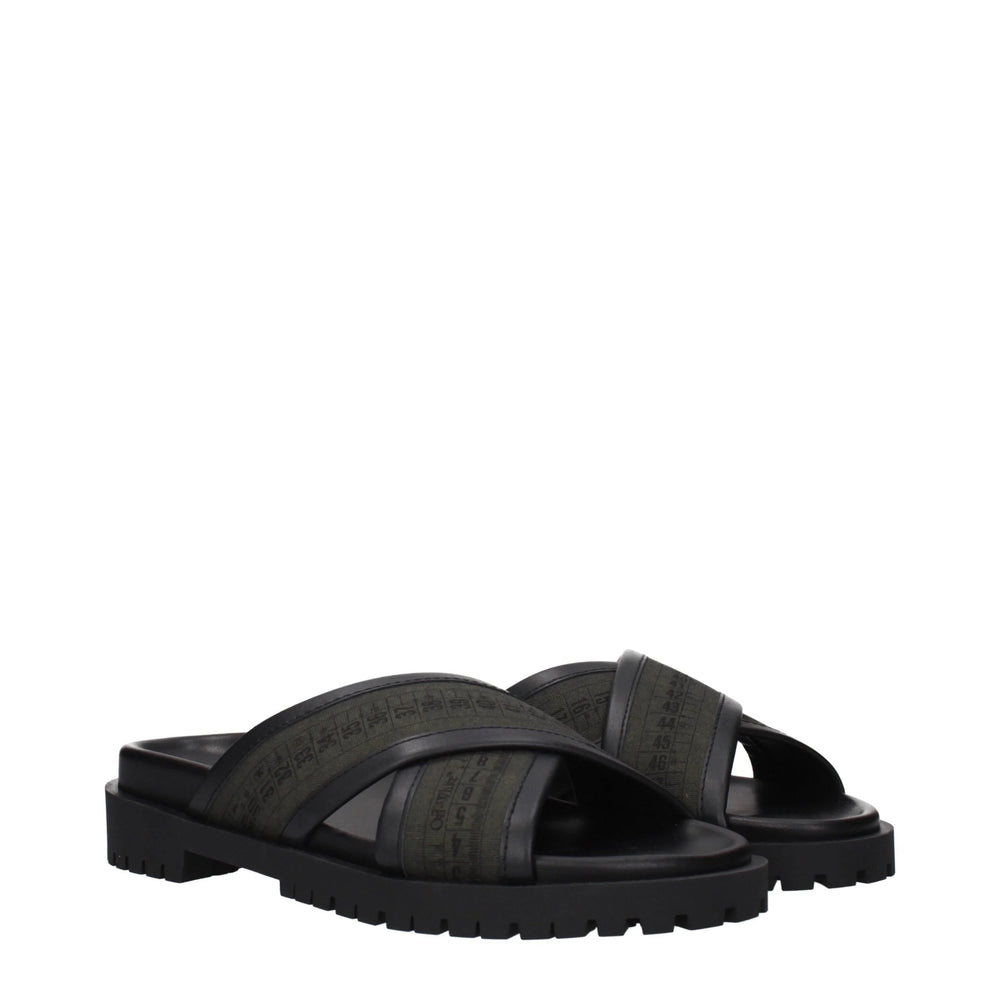Off-White Grøn Stof Flade Sandaler