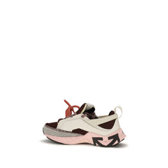 Off-White Multicolor Polyester Athletic Sneakers