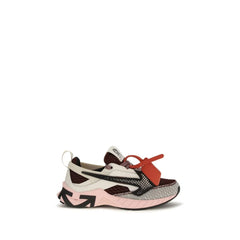 Off-White Multicolor Polyester Athletic Sneakers