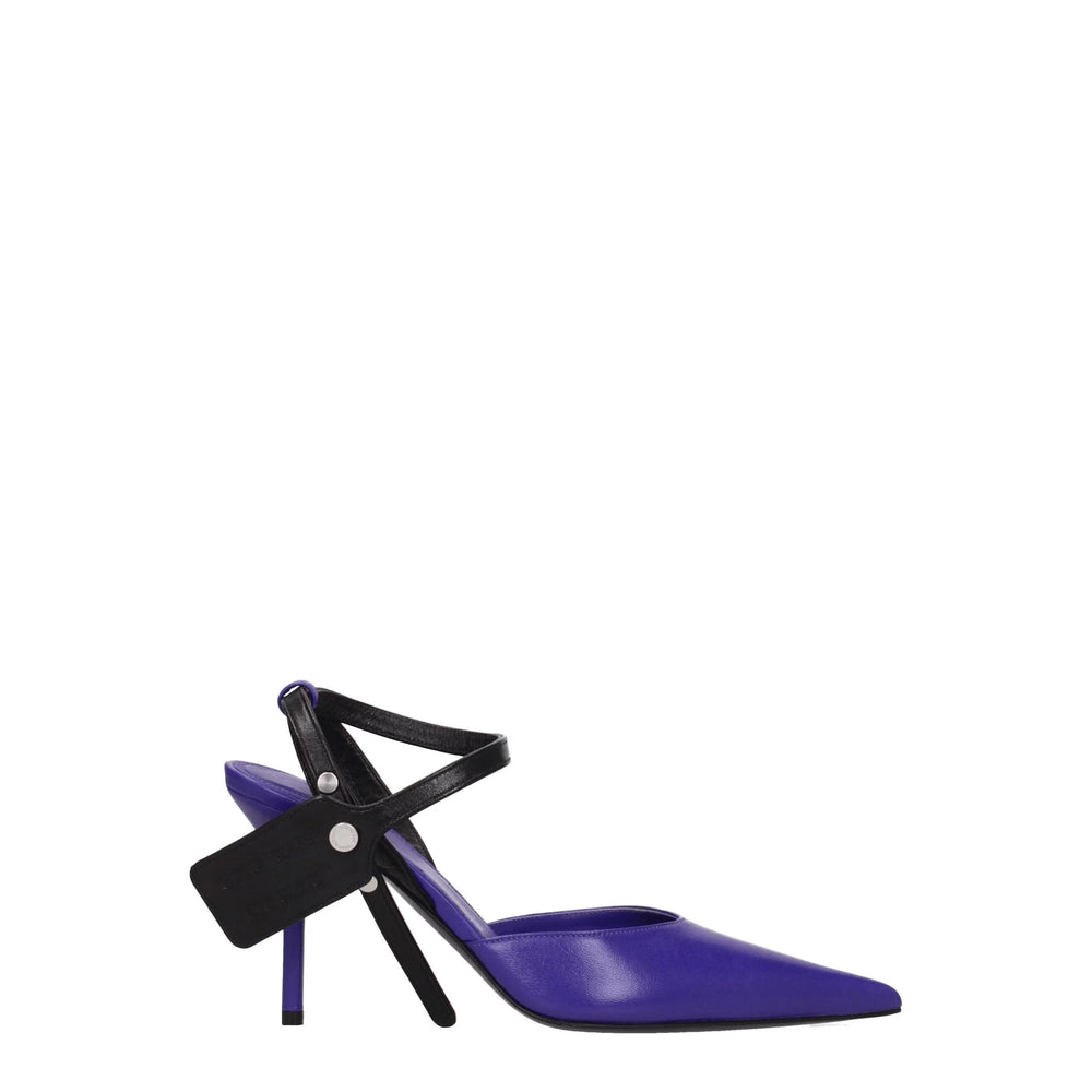 Off-White Purple Leather High Heel Pumps