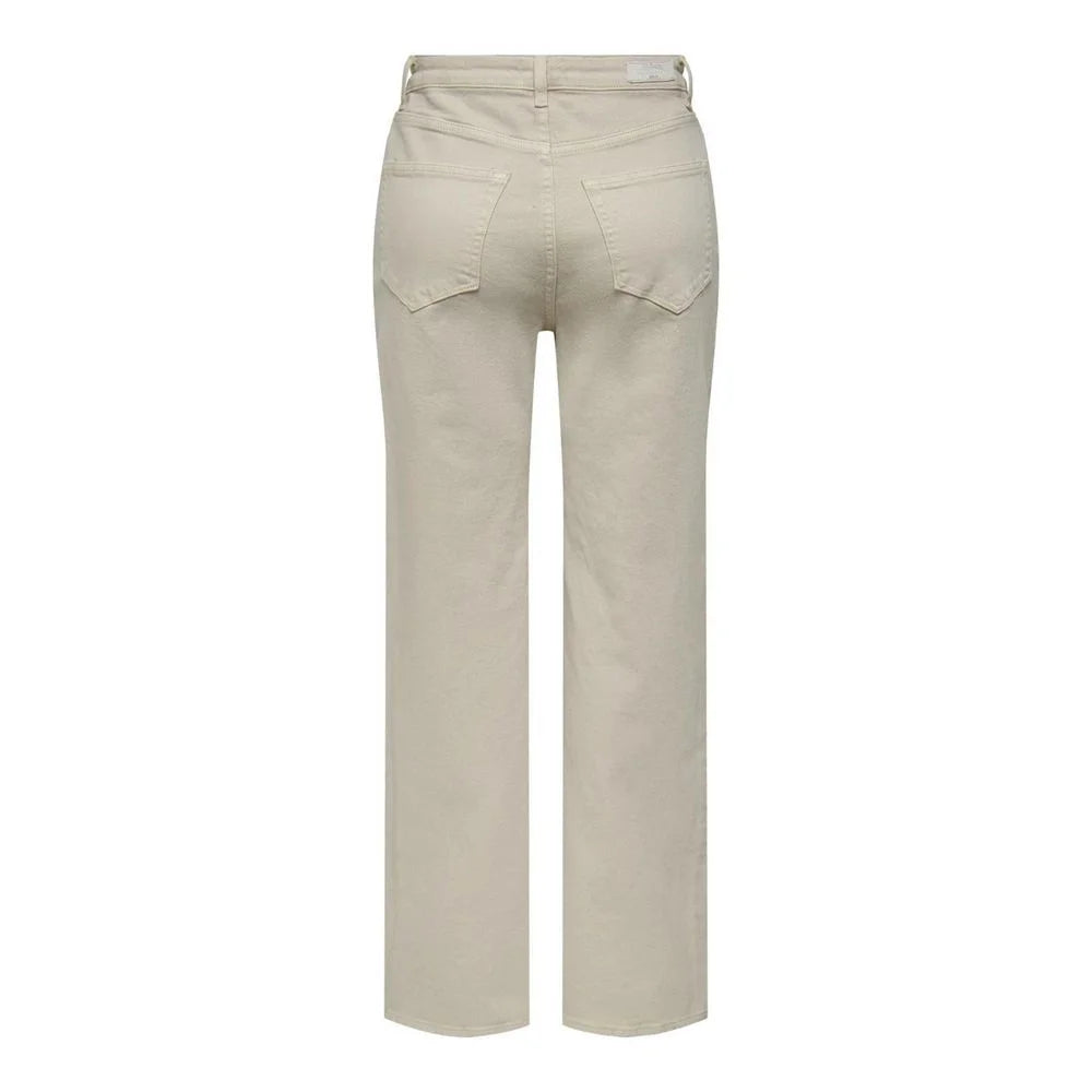 Only Beige Cotton Relaxed Fit Jean - Jeans