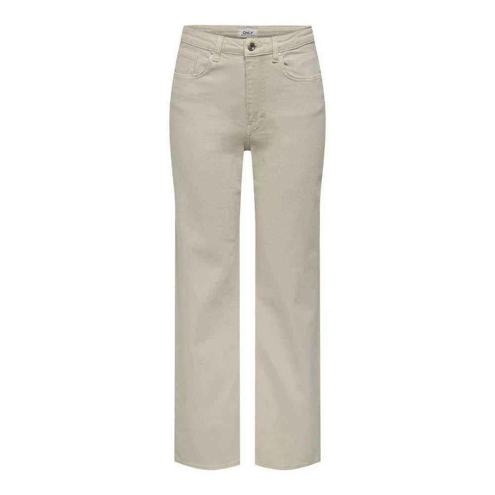 Only Beige Cotton Relaxed Fit Jean - Jeans