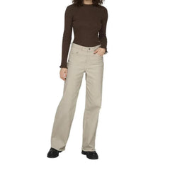 Only Beige Cotton Relaxed Fit Jean - Jeans