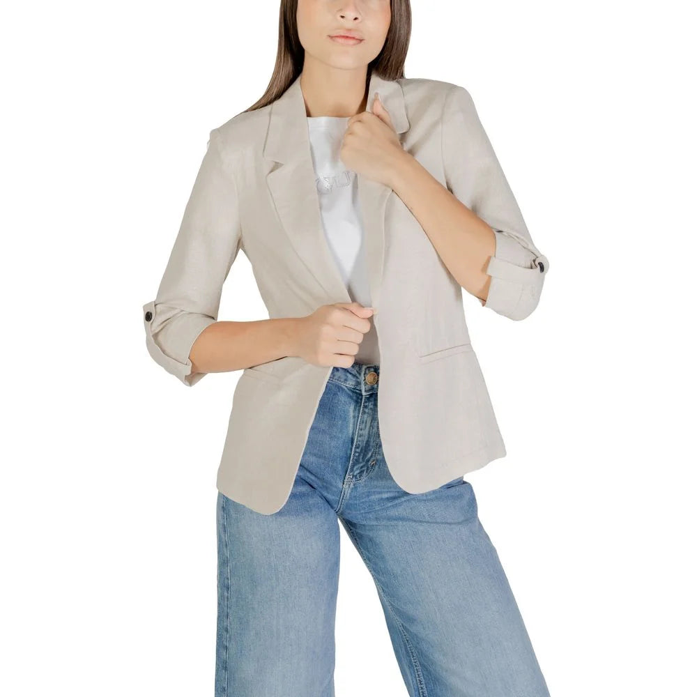 Only Beige Linen Blazer - IT36|XXS - Coats & Jackets