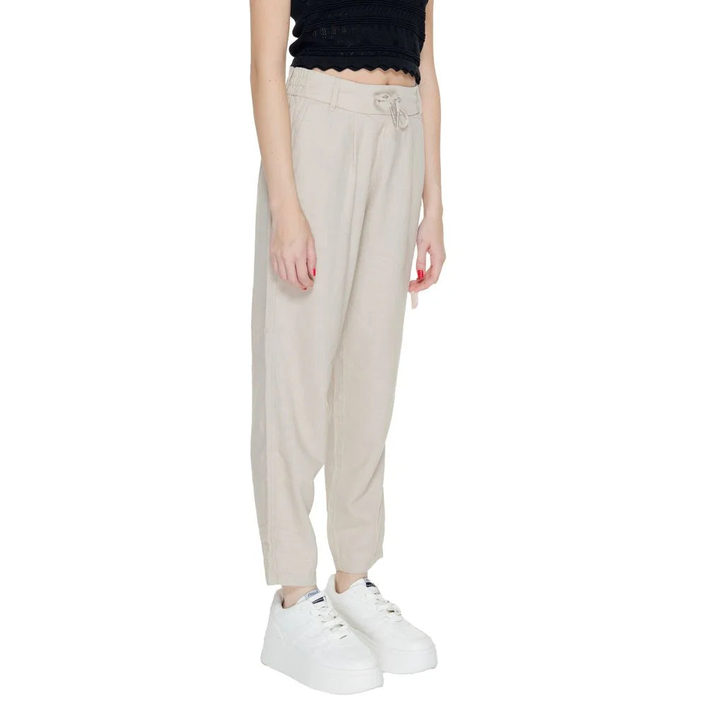 Only Beige Linen Pant - Trousers