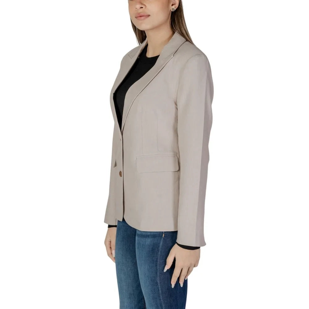 Only Beige Recycled Polyester Blazer - Coats & Jackets