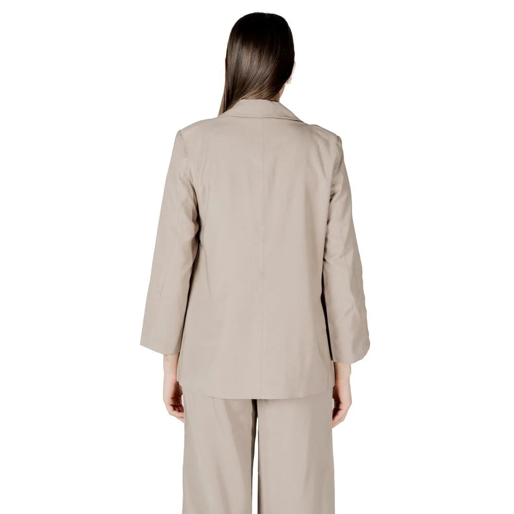 Only Beige Viscose Blazer - Coats & Jackets