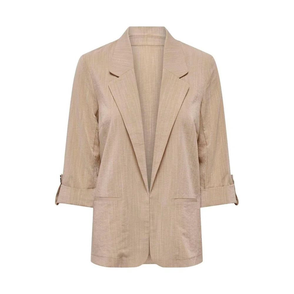 Only Beige Viscose Blazer - IT44|L - Coats & Jackets