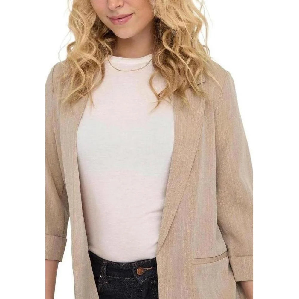 Only Beige Viscose Blazer - IT44|L - Coats & Jackets