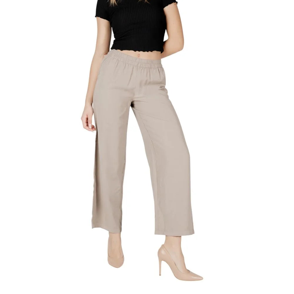 Only Beige Viscose Pant - L/32 - Trousers