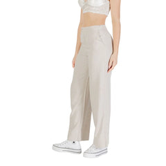 Only Beige Viscose Pant - Trousers