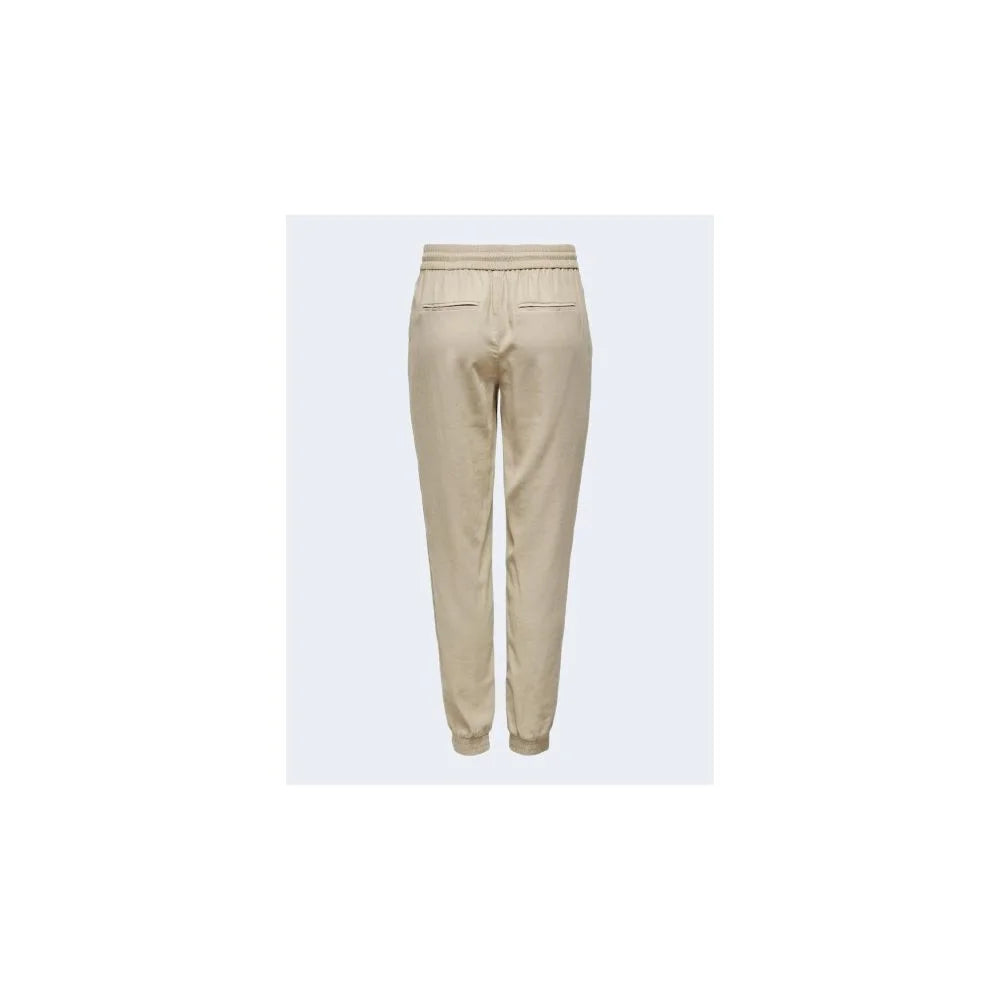 Only Beige Viscose Pant - Trousers