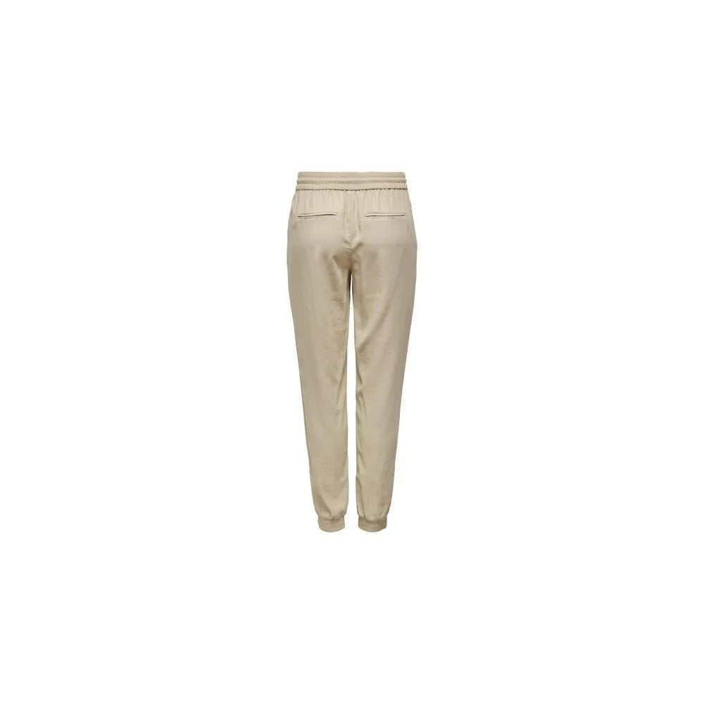 Only Beige Viscose Pant - Trousers