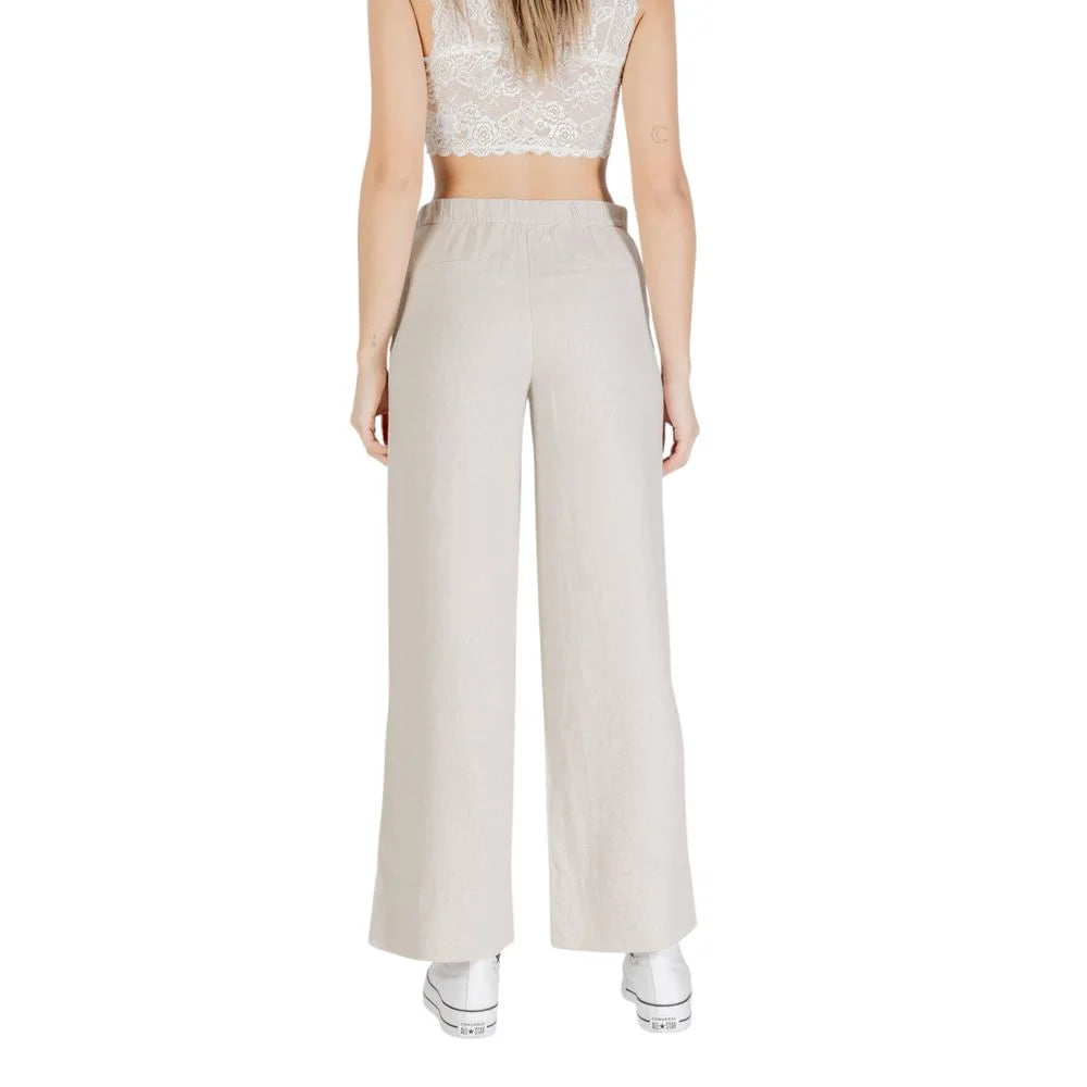 Only Beige Viscose Pant - Trousers