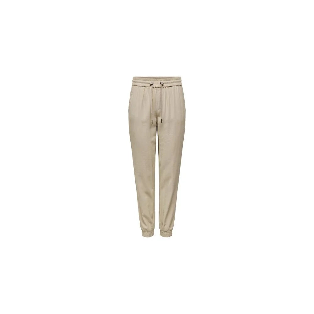 Only Beige Viscose Pant - Trousers