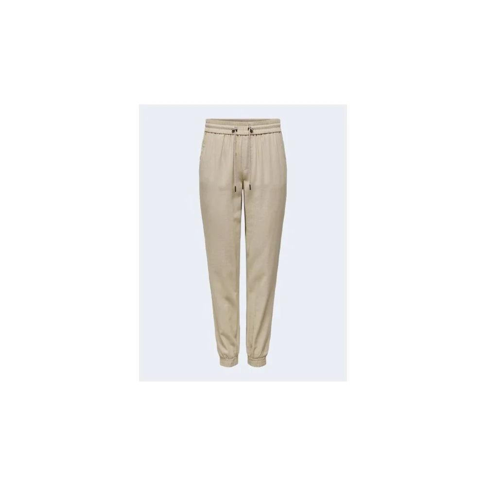 Only Beige Viscose Pant - Trousers