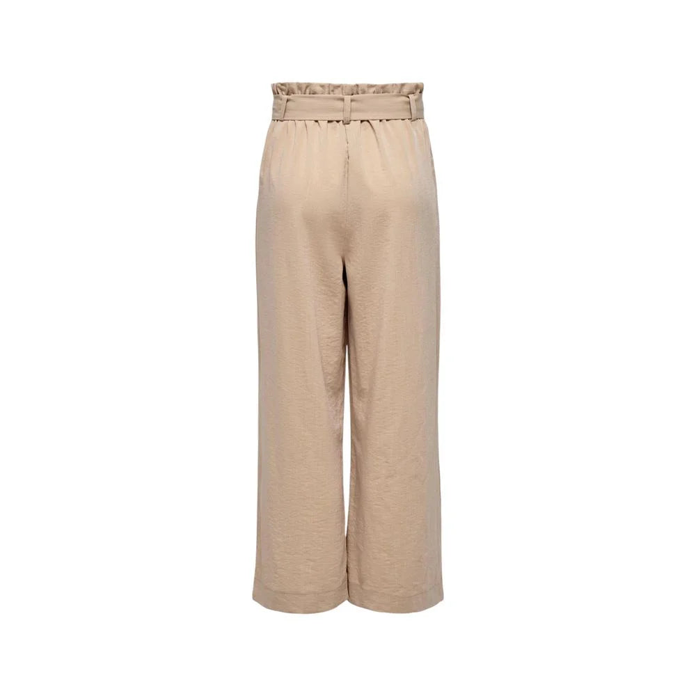 Only Beige Viscose Pant - XL - Trousers