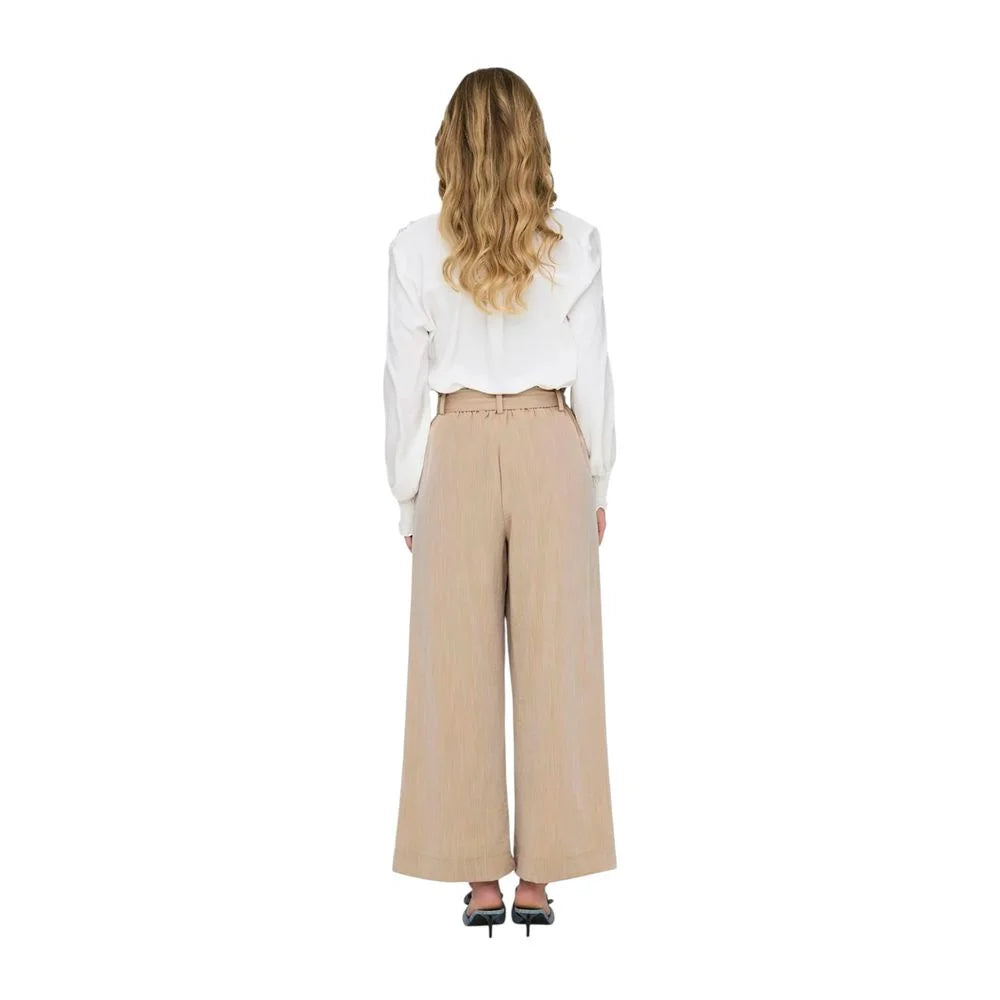 Only Beige Viscose Pant - XL - Trousers