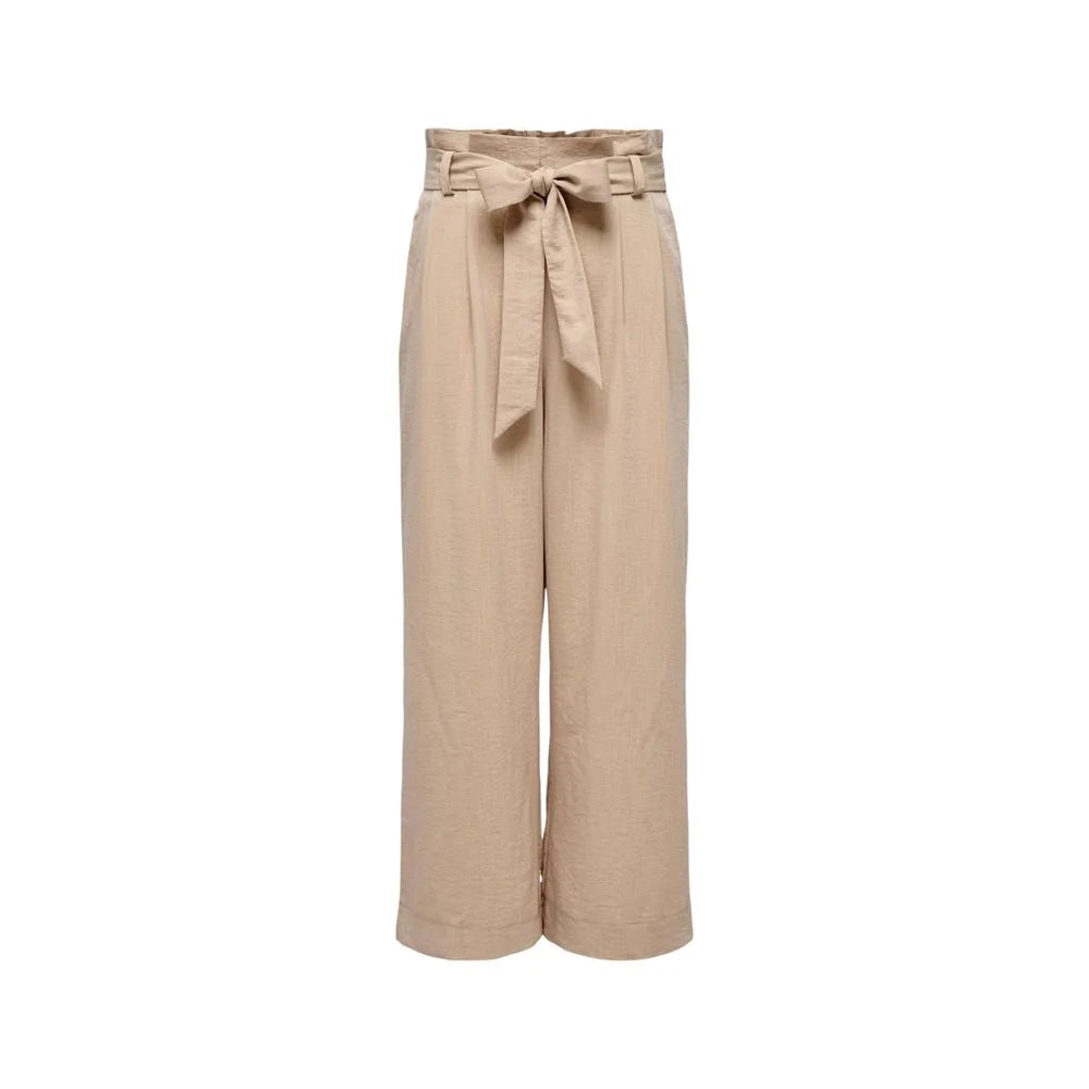Only Beige Viscose Pant - XL - Trousers