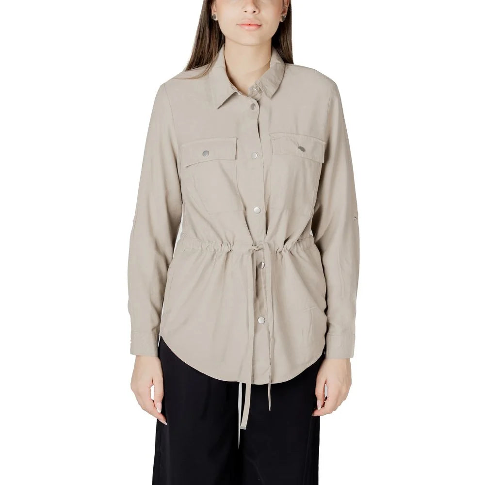 Only Beige Viscose Shirt - Shirts
