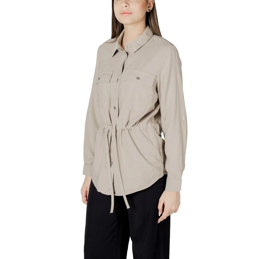 Only Beige Viscose Shirt - Shirts