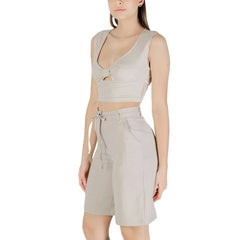 Only Beige Viscose Top - Tank Tops