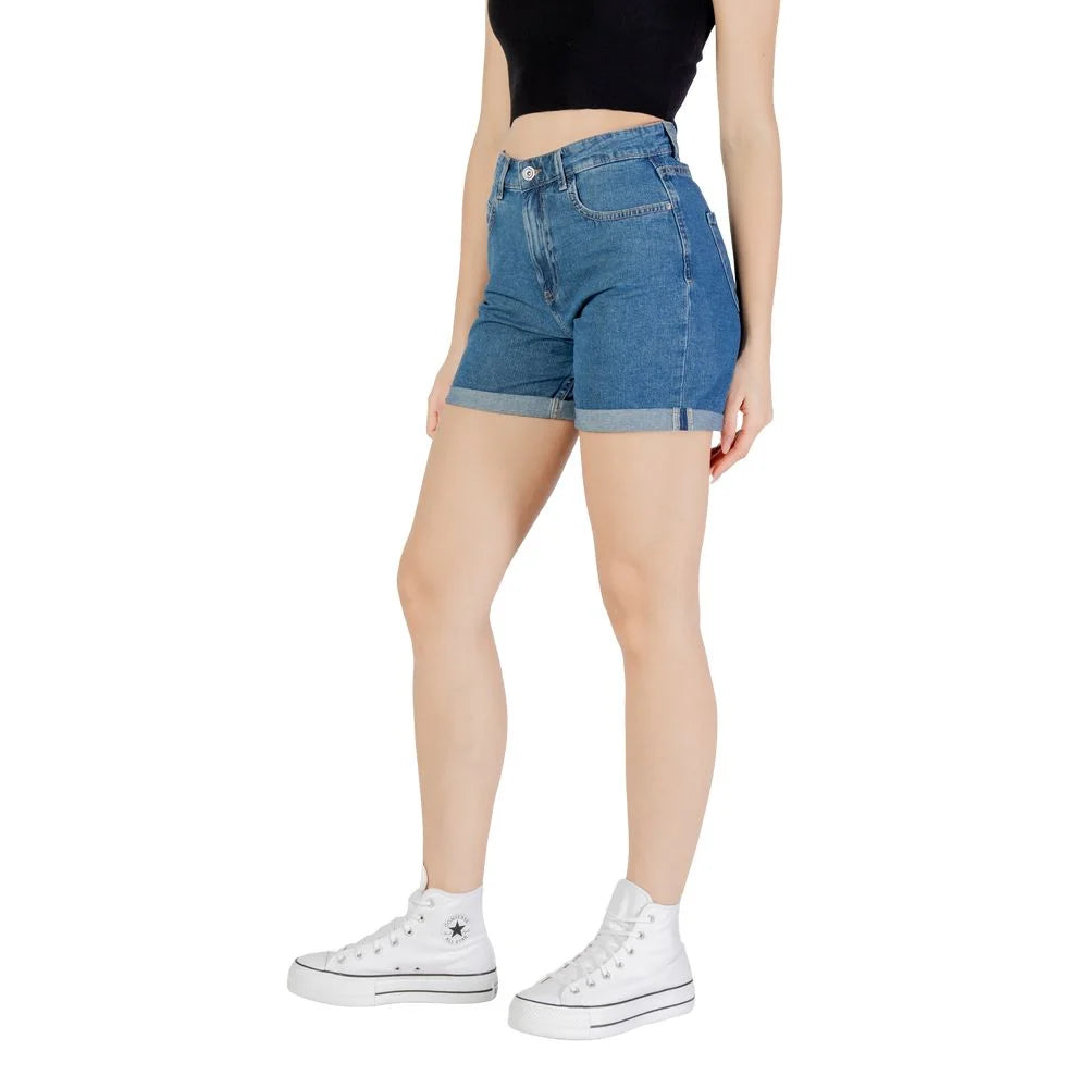 Only Blue Cotton Short - Denim Shorts