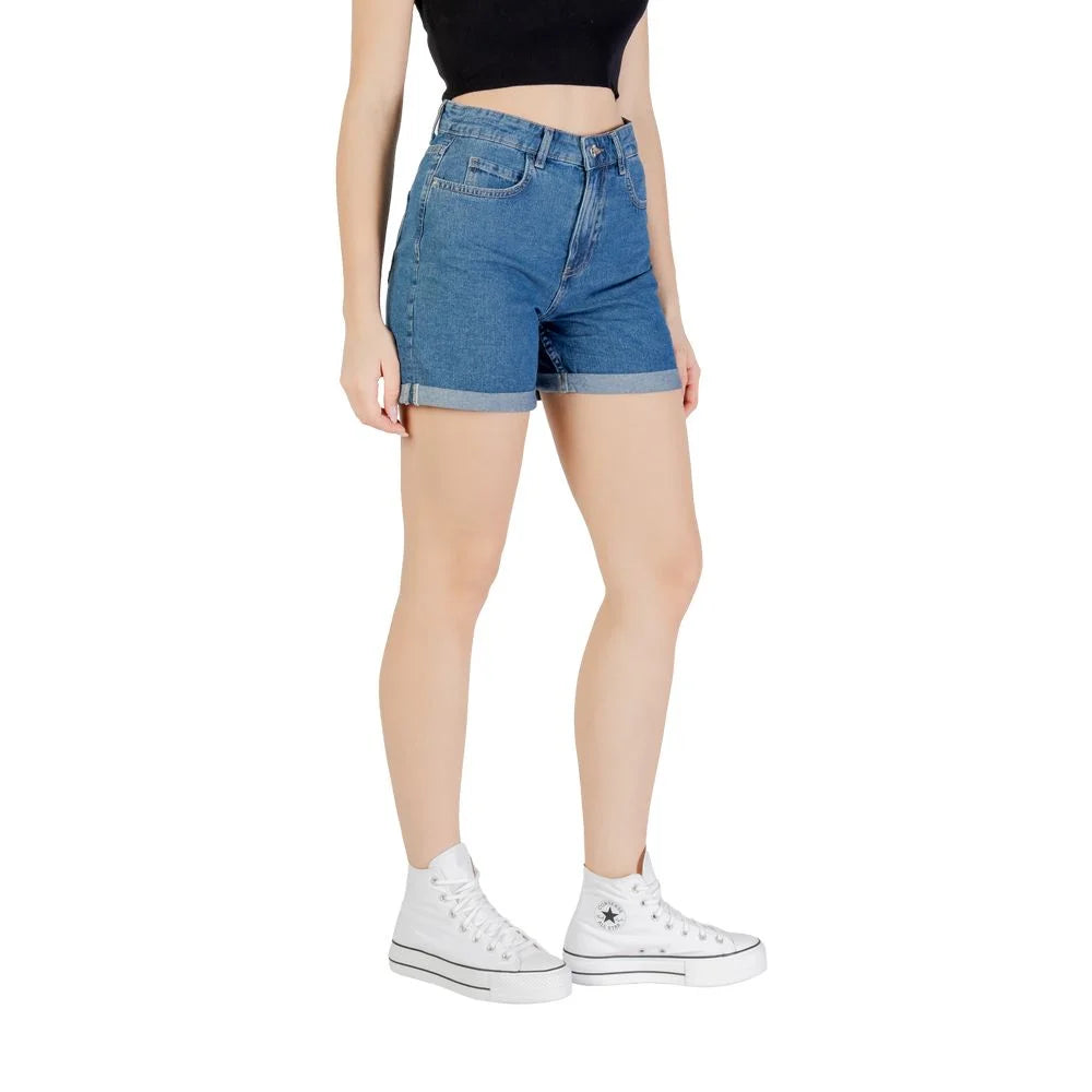 Only Blue Cotton Short - Denim Shorts