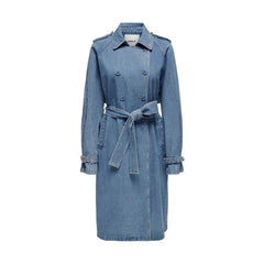 Only Blue Cotton Trench Coat - Trench Coats