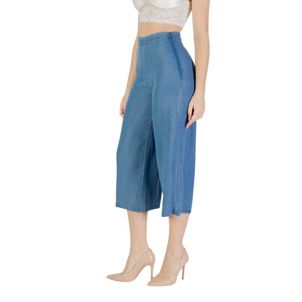 Only Blue Lyocell Cropped Pant - Trousers