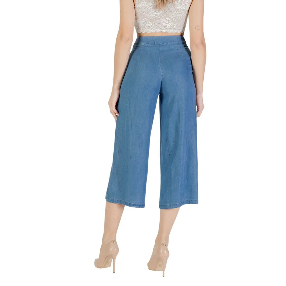 Only Blue Lyocell Cropped Pant - Trousers