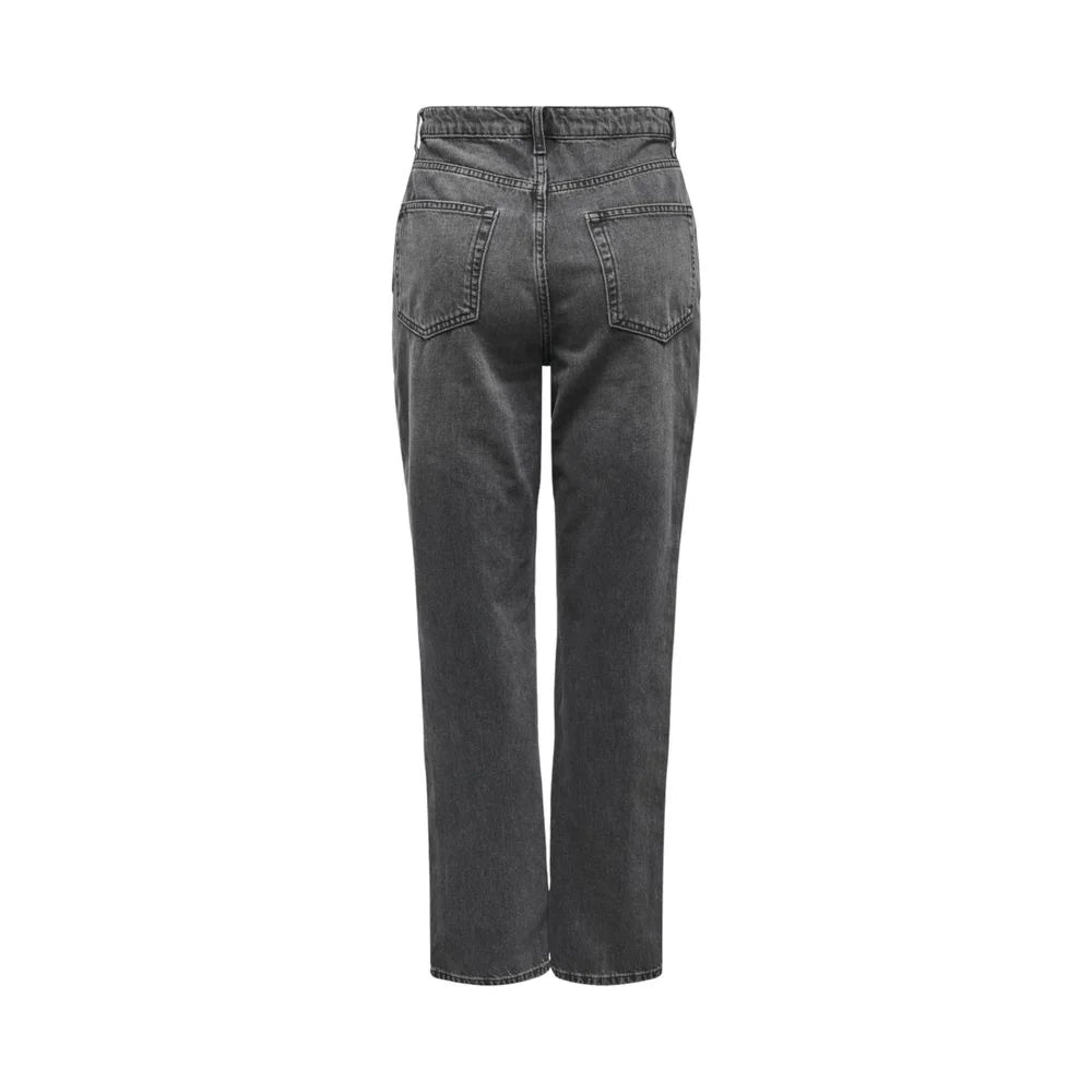 Only Gray Cotton Mom Jean - Jeans