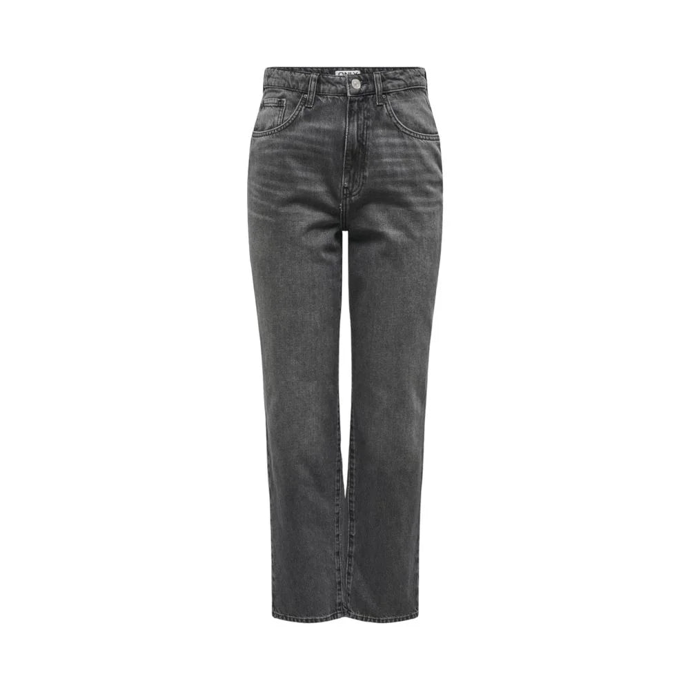 Only Gray Cotton Mom Jean - Jeans