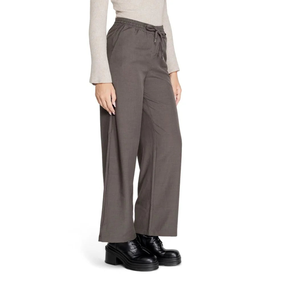 Only Gray Polyester Pant - Trousers