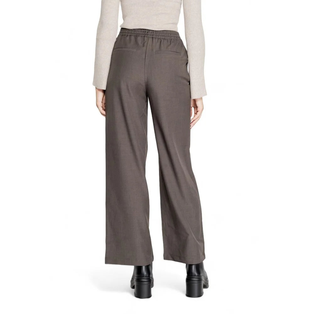 Only Gray Polyester Pant - Trousers