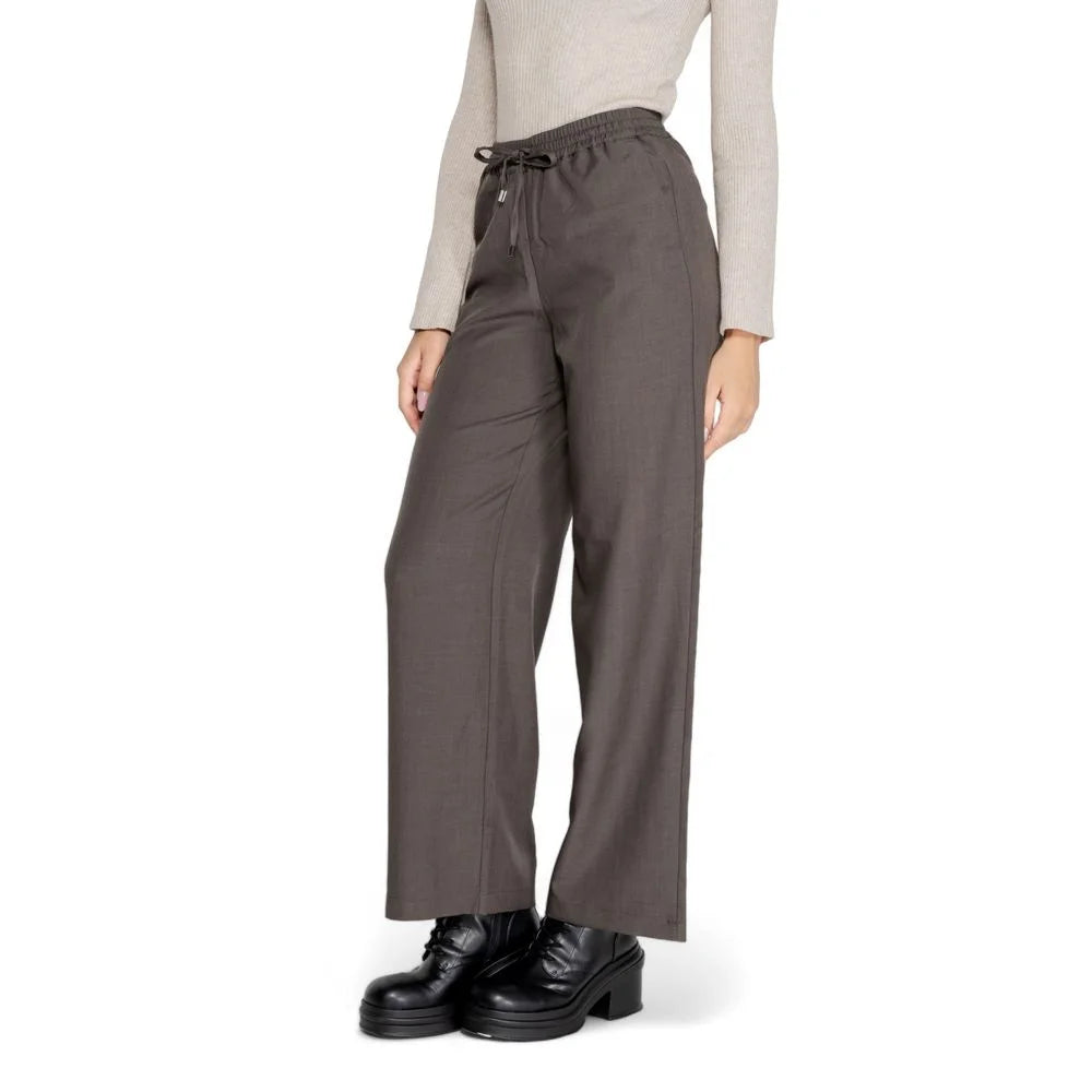 Only Gray Polyester Pant - Trousers