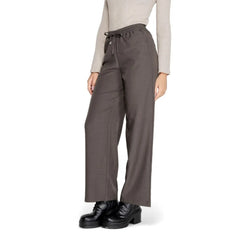 Only Gray Polyester Pant - Trousers