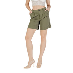 Only Green Viscose Bermuda - Bermudas