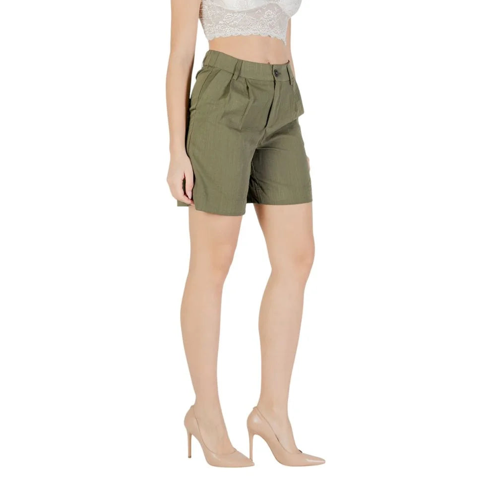 Only Green Viscose Bermuda - Bermudas