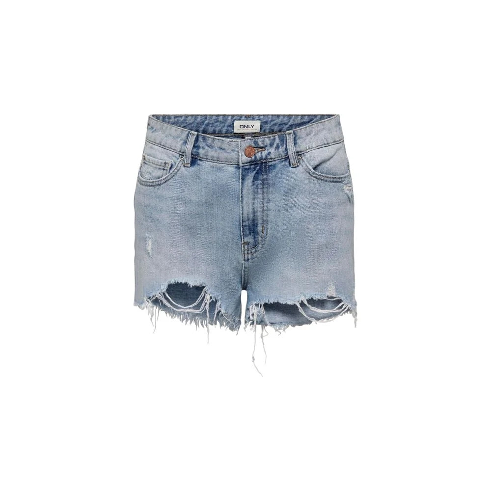 Only Light Blue Cotton Short - Denim Shorts