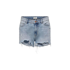 Only Light Blue Cotton Short - Denim Shorts