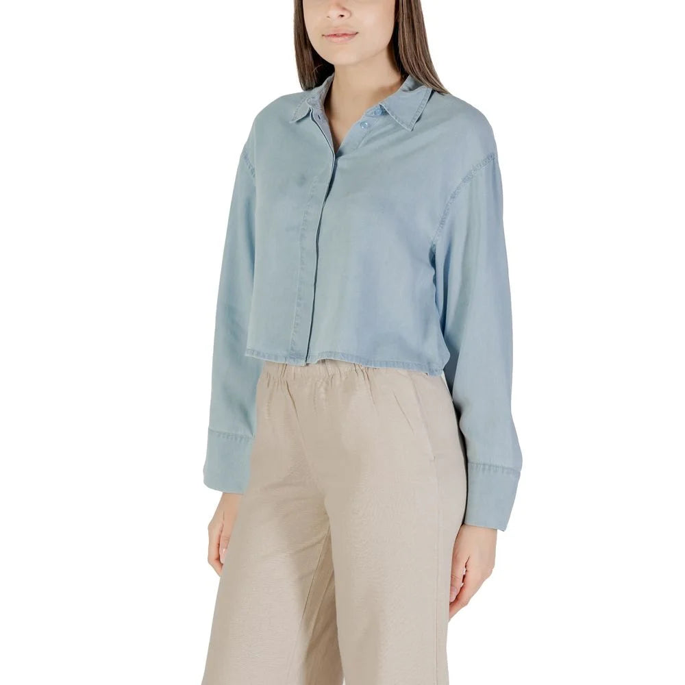 Only Light Blue Lyocell Shirt - Shirts