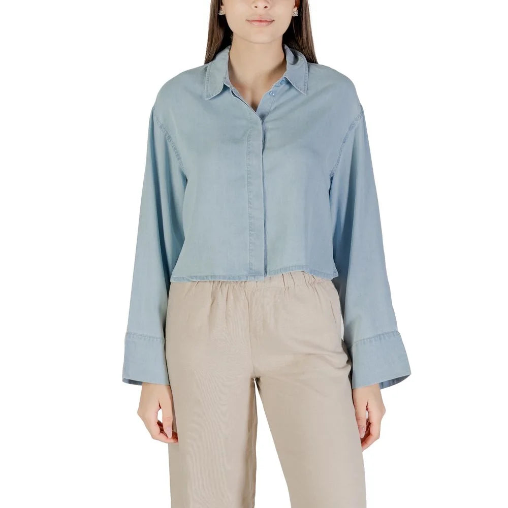 Only Light Blue Lyocell Shirt - Shirts