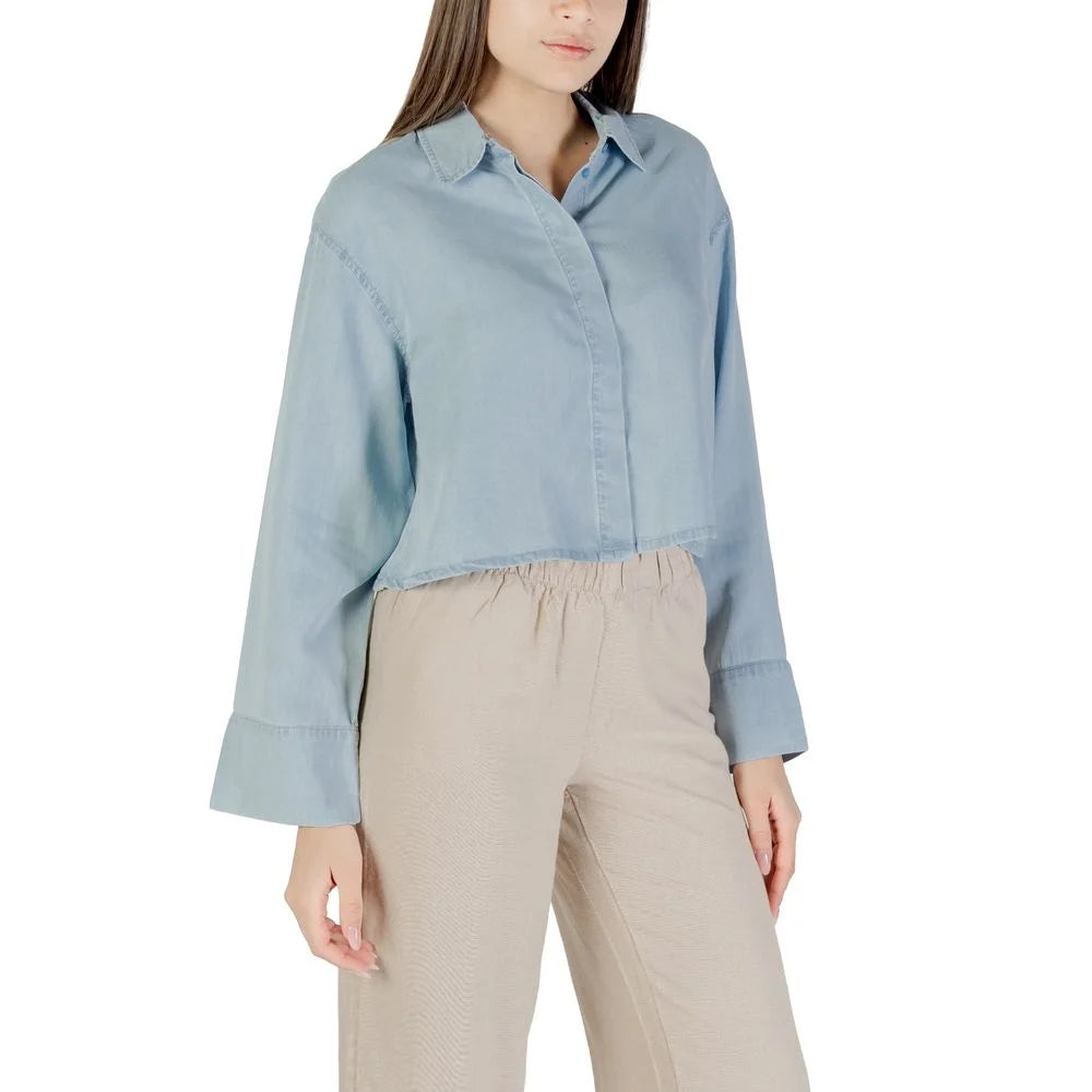 Only Light Blue Lyocell Shirt - Shirts