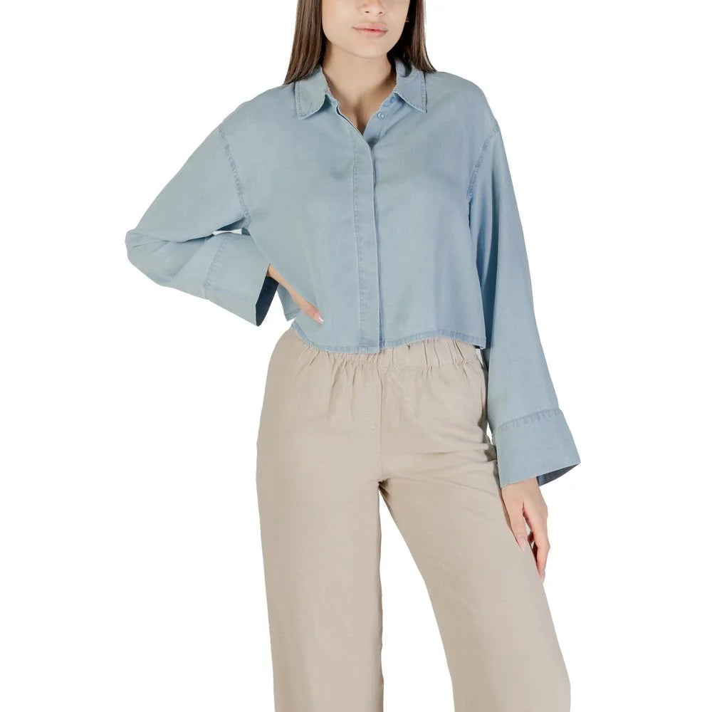 Only Light Blue Lyocell Shirt - Shirts